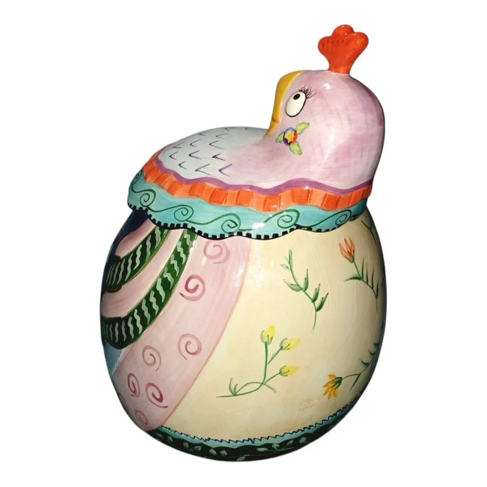 *RARE* Vitange Fitz & Floyd Gypsy Chicken Cookie‎ Jar 10 3/4